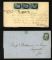 Image #1 of auction lot #495: (24) Two covers of the 1 type IV 1857 issue franked on a cover. The f...