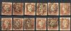 Image #1 of auction lot #1474: (3) x12 used all having different Maltese Cross cancels with numeral i...