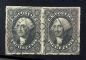 Image #1 of auction lot #1103: (17) used pair with town cancel margin all around F-VF...