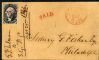 Image #1 of auction lot #517: (9X1) Cover cancelled on September 25, 1846 in New York? (weak cancel)...