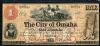 Image #1 of auction lot #1032: United States City of Omaha Nebraska Territory 1857 one-dollar obsolet...