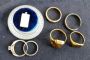 Image #1 of auction lot #1056: Gold jewelry assortment consisting of two 10K rings weighing six DWT a...
