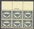 Image #1 of auction lot #1162: (C5) 16 dark blue 1923 airmail issue. NH top plate block of six, few ...