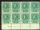 Image #1 of auction lot #1345: (MR1) og hrs. margin block of eight with plate number four stamps NH F...