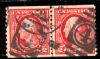Image #1 of auction lot #1022: (444) 2 carmine type I flat plate issue. Used joint line pair. 2021 P...
