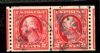 Image #1 of auction lot #1021: (444) 2 carmine type I flat plate issue. Used joint line pair. 2021 P...