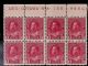 Image #1 of auction lot #1213: (109) og margin block of eight with plate number all stamps NH F-VF...