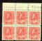 Image #1 of auction lot #1206: (106c) og margin block of six with plate number five stamps NH F-VF...