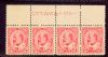 Image #1 of auction lot #1178: (90e) type I in margin strip of four with plate number stamps NH hinge...