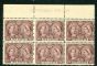 Image #1 of auction lot #1133: (57) 10 cent Jubilee margin block of six with plate number two stamps ...