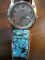 Image #2 of auction lot #1096: Working Pulsar men's wrist watch. Turquoise  and silver inserts hand m...