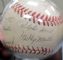 Image #2 of auction lot #1139: Mickey Mantel era Yankee Team signed baseball in an encapsulated displ...