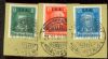 Image #1 of auction lot #1402: (363-365) Labor overprints used tied on pieces F-VF set...