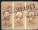 Image #1 of auction lot #1235: (R50a) imperf strip of three used nice margins all around except a nic...