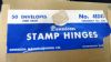 Image #3 of auction lot #1022: Fifty 1000 Dennison green package stamp hinges in the original box. Ap...