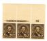Image #1 of auction lot #1216: (269) top plate strip of three one stamp with slight gum disturbance o...
