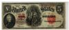 Image #1 of auction lot #1030: United States five dollars 1907 legal tender currency in circulated co...