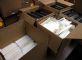 Image #1 of auction lot #503: Three boxes of large three ring binders and two boxes of sleeved and u...
