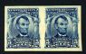 Image #1 of auction lot #1218: (315) 5 blue imperf Lincoln pair. NH, four well balanced margins, ver...