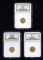 Image #2 of auction lot #1042: Three United States 2 1/2 dollars Liberty gold coins in NGC holders al...