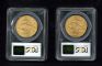Image #1 of auction lot #1024: United States two 1924 St. Gaudens twenty dollars gold coins graded by...