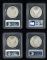 Image #1 of auction lot #1085: United States four PCGS slabbed Morgan silver dollars all MS64 consist...
