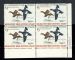 Image #1 of auction lot #1277: (RW36) $3.00 White winged Scoters. Lower right plate block of four, NH...