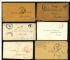 Image #1 of auction lot #453: Small group of 6 stampless envelopes in mixed condition.  Three are cr...