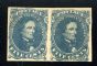Image #1 of auction lot #1272: (4) pair og left stamp with tiny filled thin with PSE cert. F-VF...